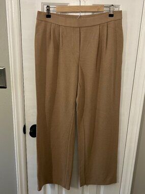 J Jill Size M Medium Beige Wearever Collection Pleated Ribbed Pants